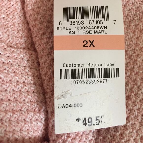 Karen Scott Womens Sweater Plus Split Hem Knit Pullover-2X - Picture 2 of 2